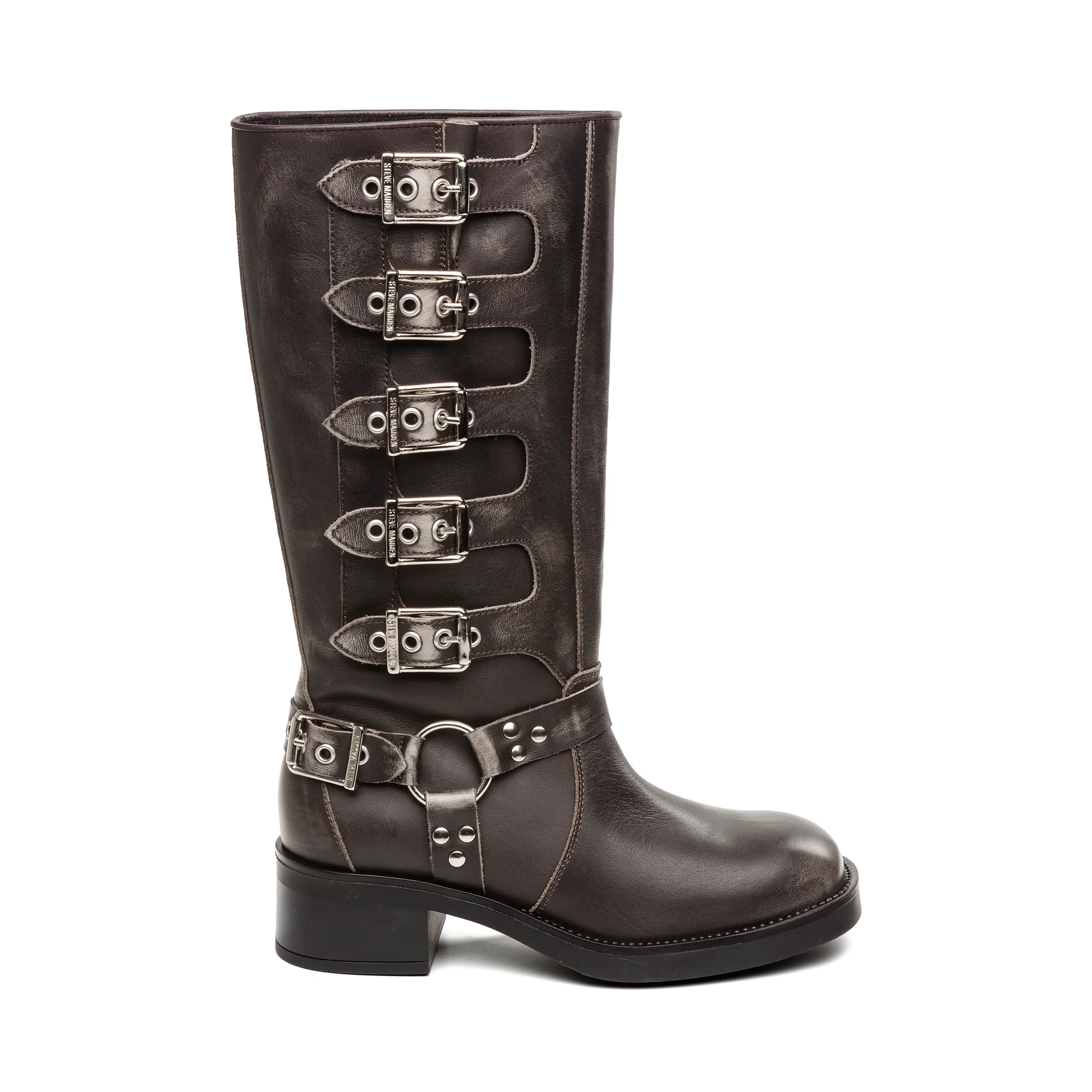 Battle Boot Donkergrijs Leer