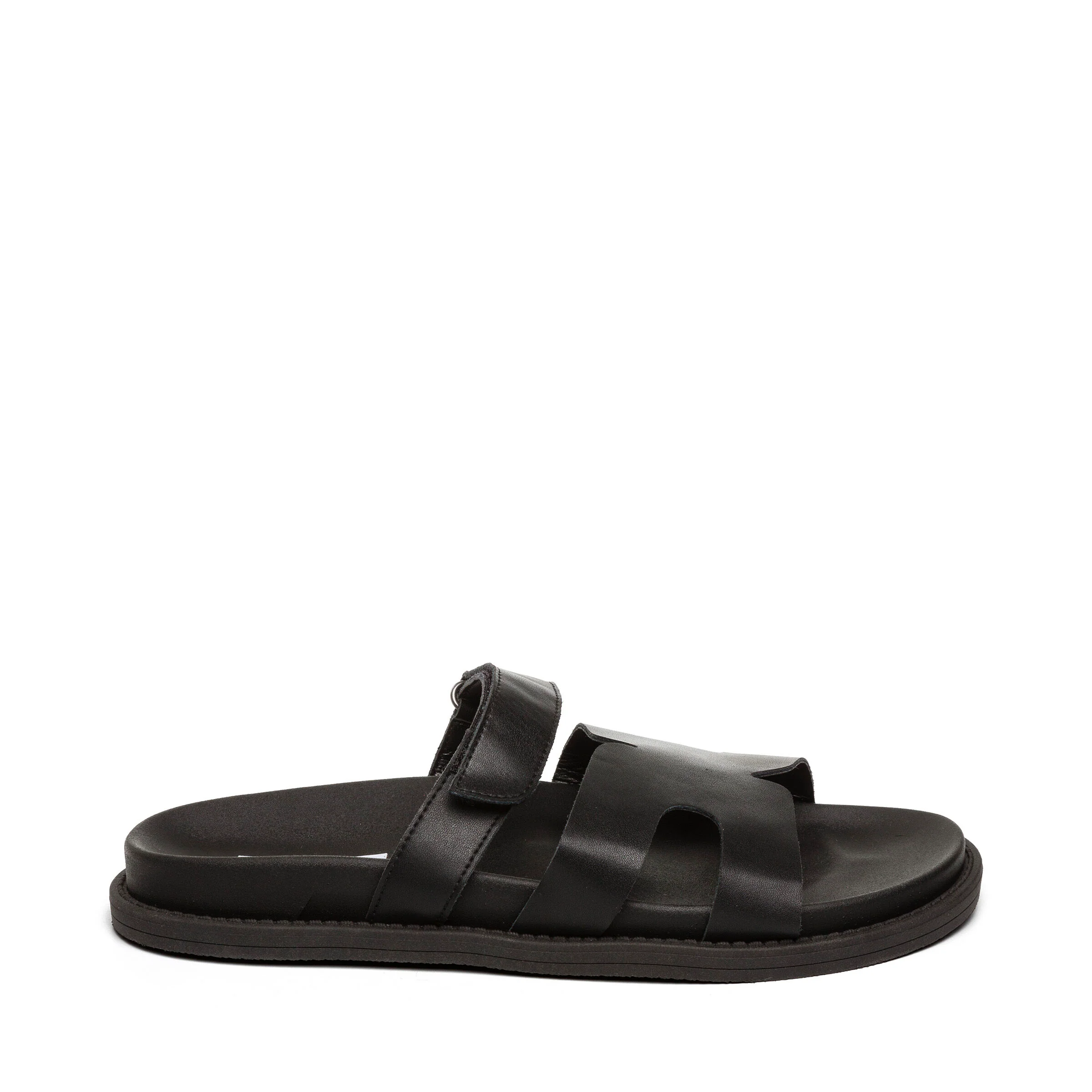 Manu Slide BLACK LEATHER